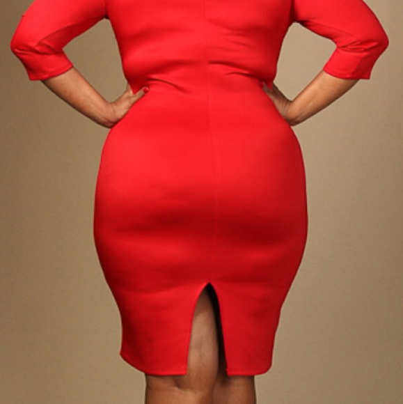 NEW Plus Size Retro 3/4 Sleeve Bow Evening Dress - Picture 3 of 7
